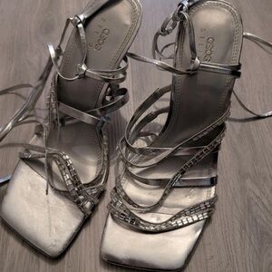 ASOS Silver Strappy Heels